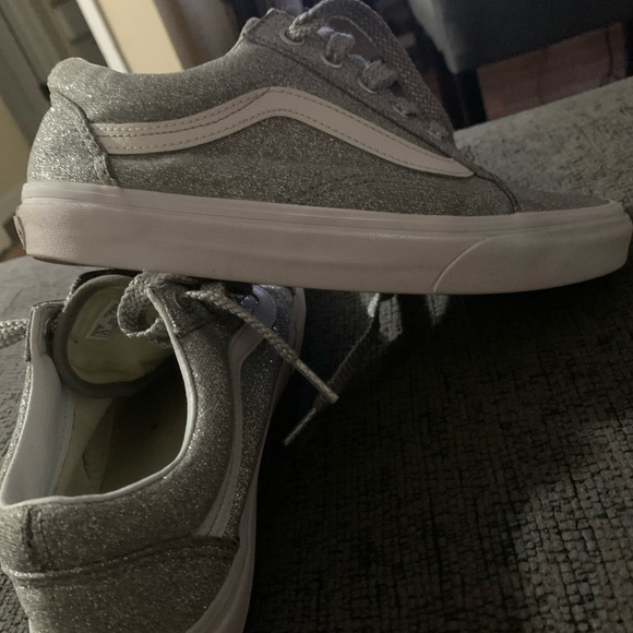 Old Skool Vans Silver Glitter Womens - Picture 2 of 9